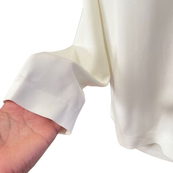 Veronica Beard White Cold-Shoulder Blouse Medium Size10 Viscose blend - Picture 6 of 11